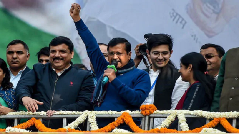 Delhi election result 2020, AAP wins Delhi, AAP seats in Delhi, AAP beat BJP, Congress, Delhi CM Arvind Kejriwal, Manish Tiwari, Manoj Tiwari, Akhilesh Yadav, Mamata Banerjee, AAP, BJP, Congress