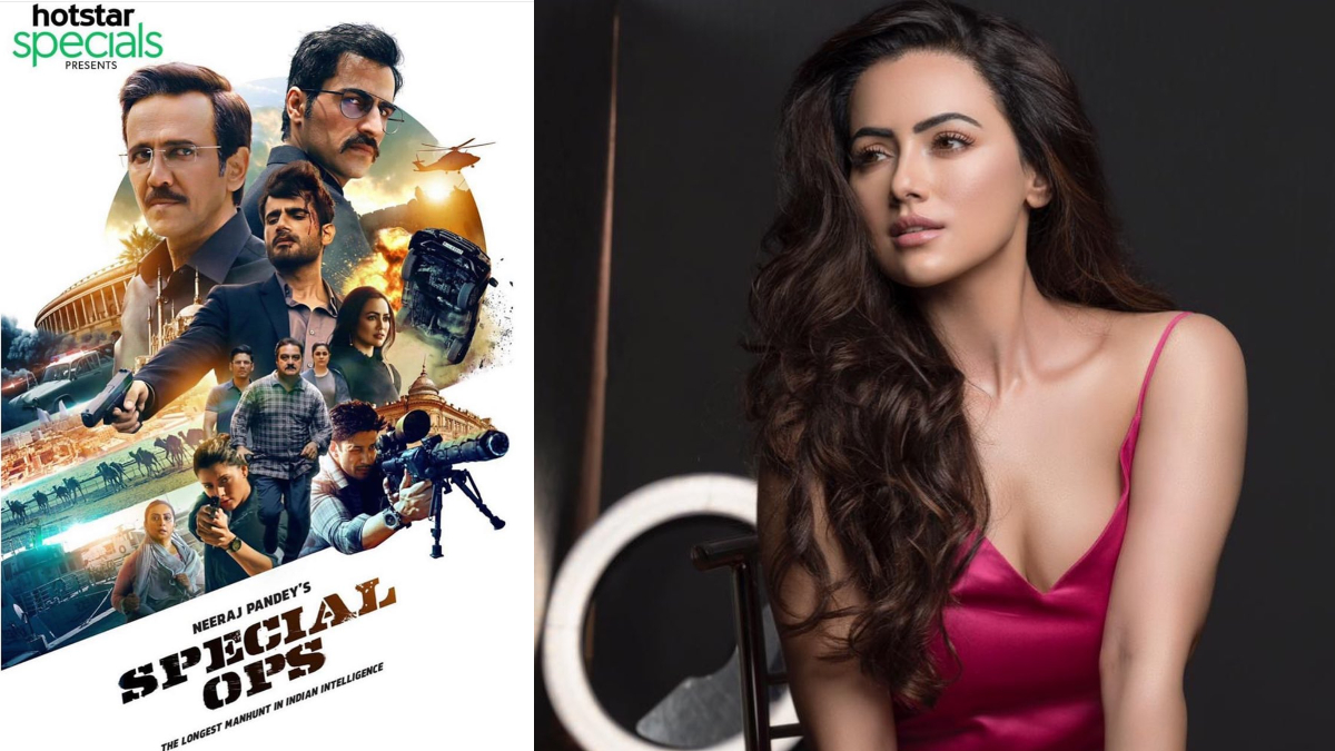 Sana Khan overwhelmed after seeing herself in Neeraj Pandey’s Special Ops poster, breaks into tears at the press conference