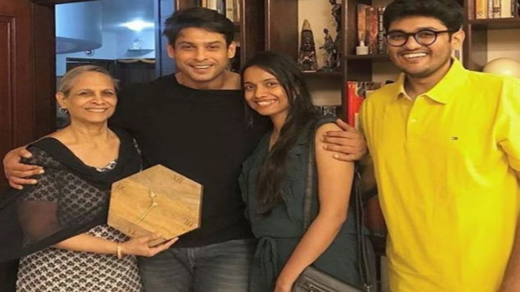 Sidharth Shukla with his family.
