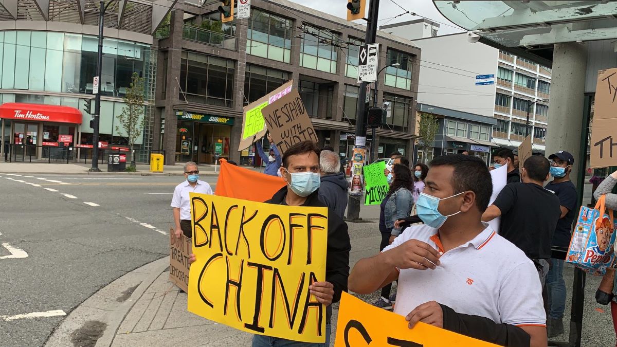 Protests outside the Chinese Consulate in Canada