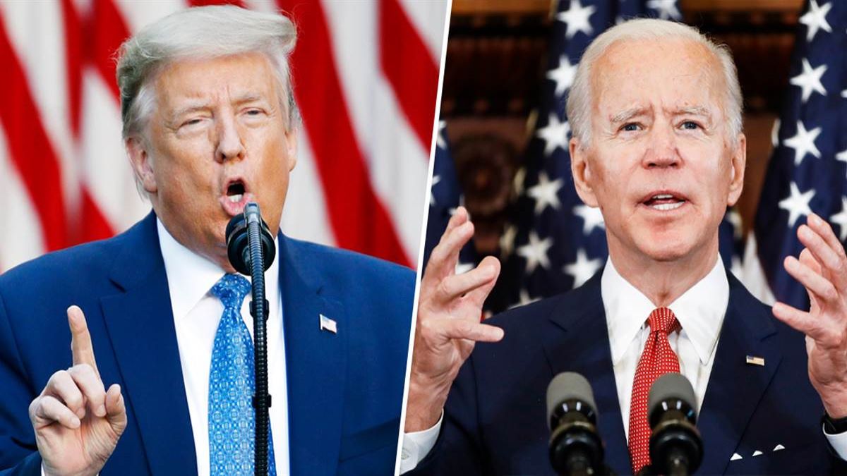 Donald Trump (left), Joe Biden (right)