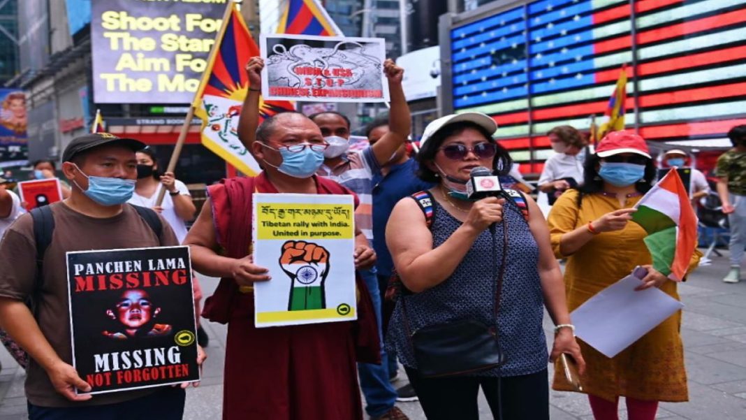 Indian Americans protest China at Times Square
