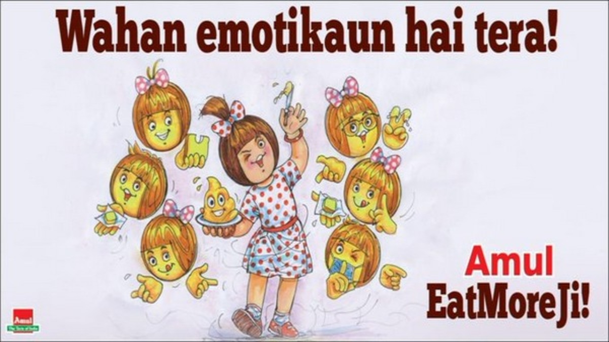 Amul cartoon on world emoji day