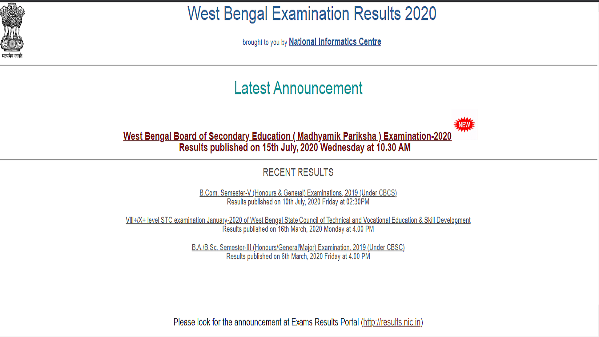 Madhyamik result 2020 shop website