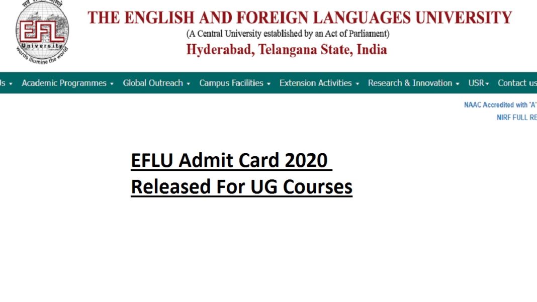 EFLU Admit Card 2020