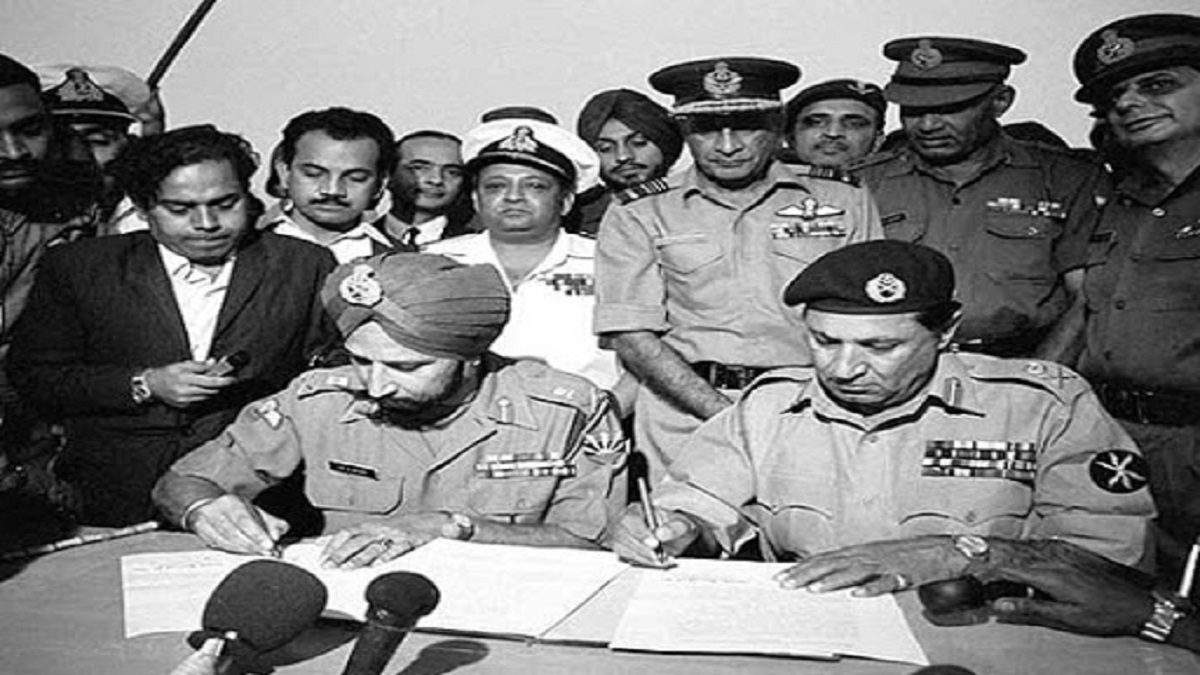 In 1971 war, Pakistan surrendered to India