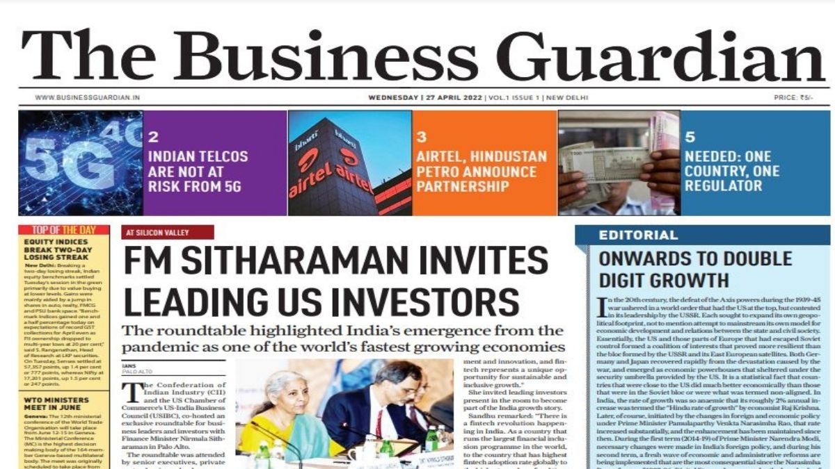 Good Morning India launches The Business Guardian newspaper