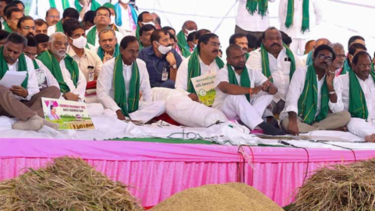 Telangana CM holds Paddy Dharna In Delhi: Protest Against Centre’s Paddy Procurement Policy