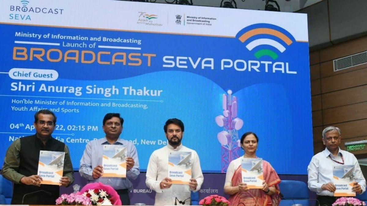 Union Minister Anurag Thakur at the launch of Broadcast Seva Portal