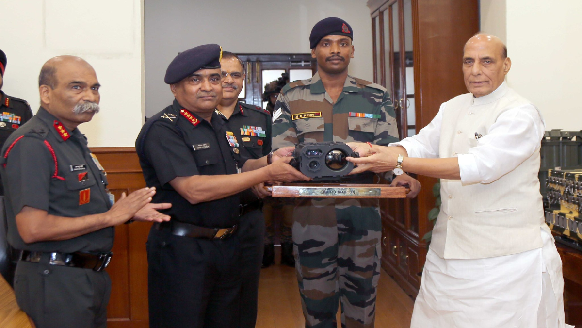 Rajnath Singh handed F-INSAS with AK-203 assault rifles to Indian Army