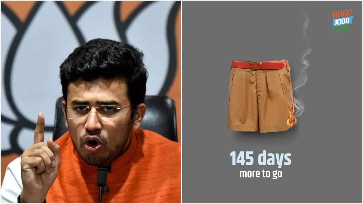 Congress got burnt by its own fire: Tejasvi Surya on Khakhi shorts meme