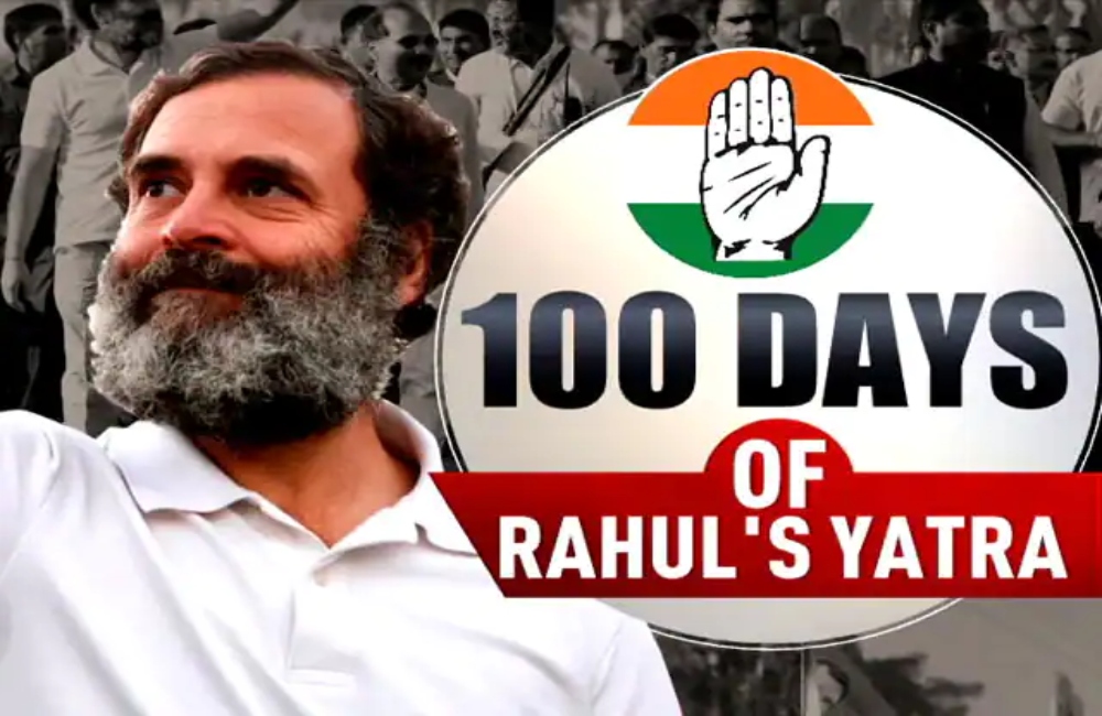 Cong marks 100 days of Bharat Jodo Yatra