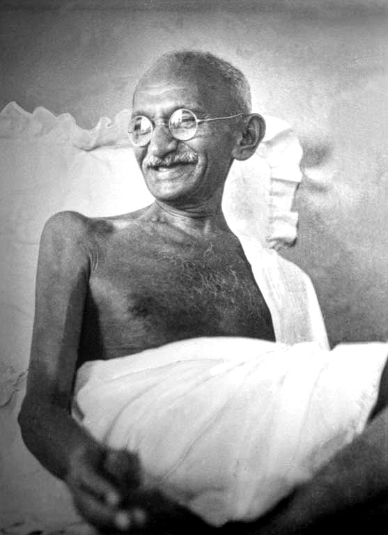 Gandhi smiling 1942