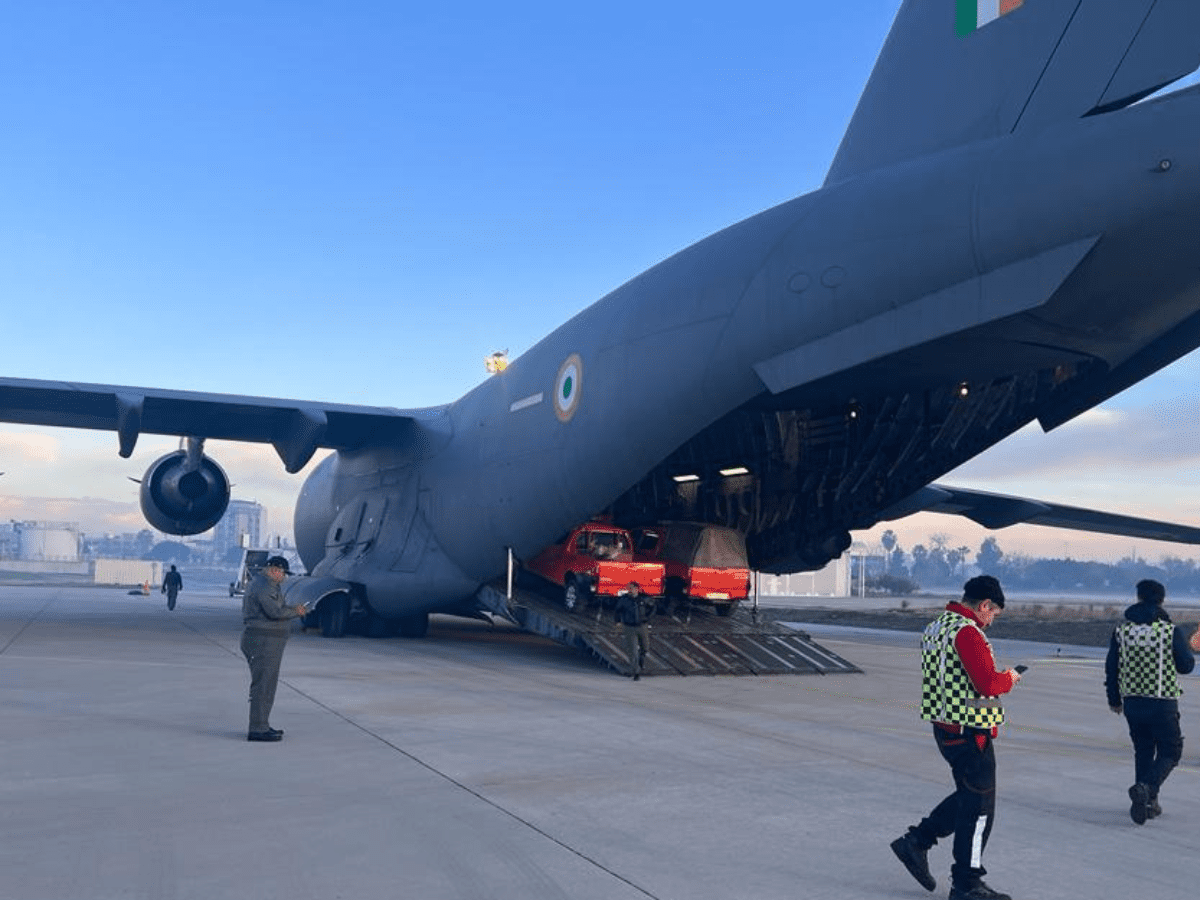 Turkey: First Indian C17 flight reaches Adana with relief material, utilities