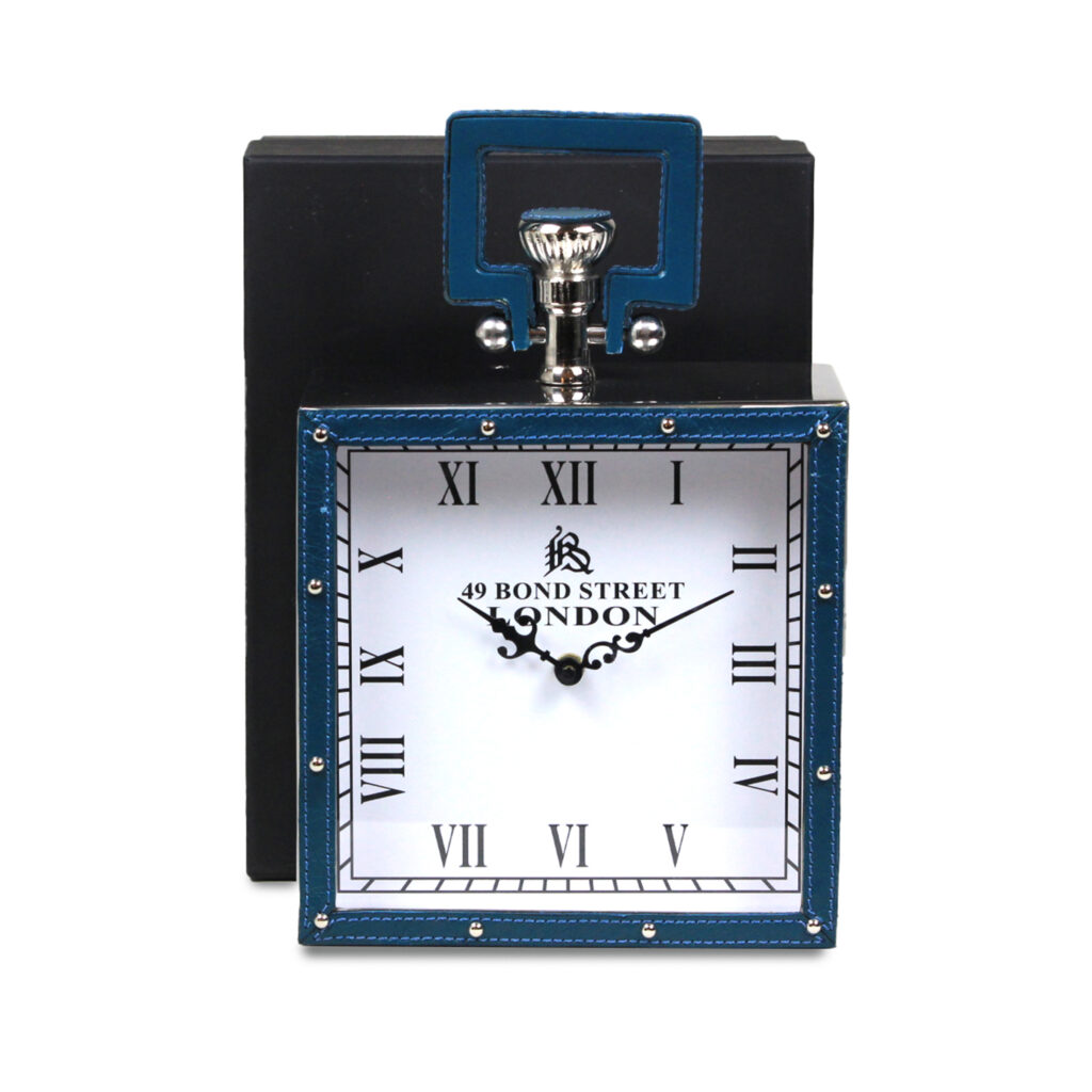 Blue Leather Table Clock Copy