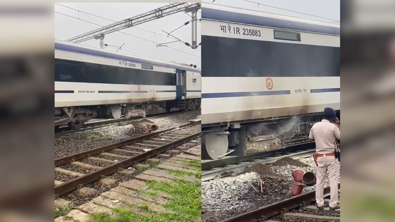 वंदे भारत एक्सप्रेस के कोच में लगी आग, मची अफरा तफरी Fire broke out in the coach of Vande Bharat Express, there was chaos