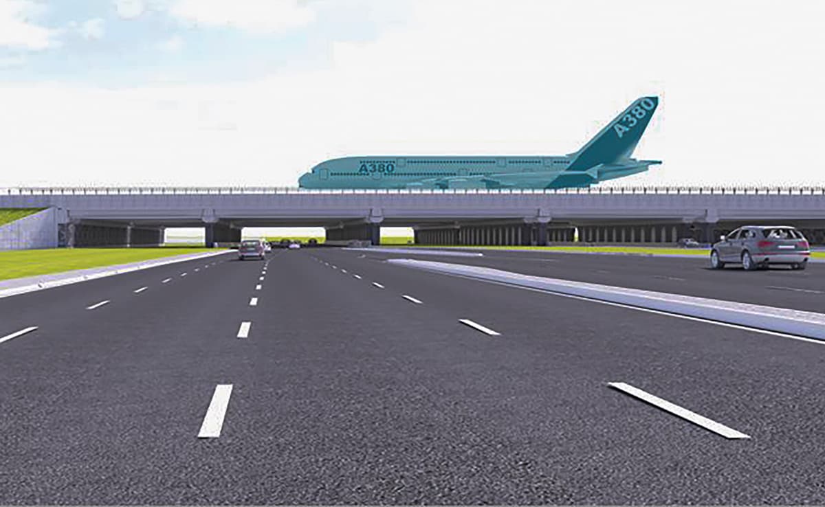 ivhqie08 delhi airport elevated taxiways illustration image
