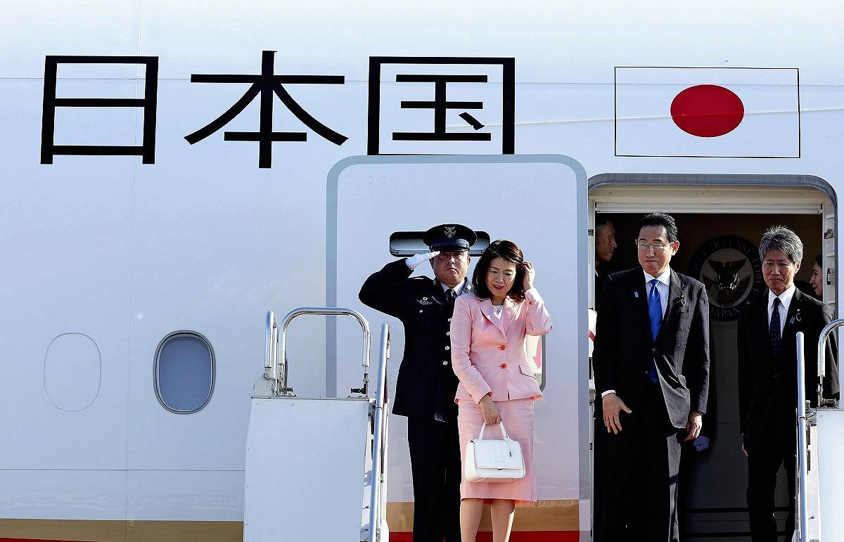 Japanese Prime Minister Kishida arrives in Delhi for the G20 Summit