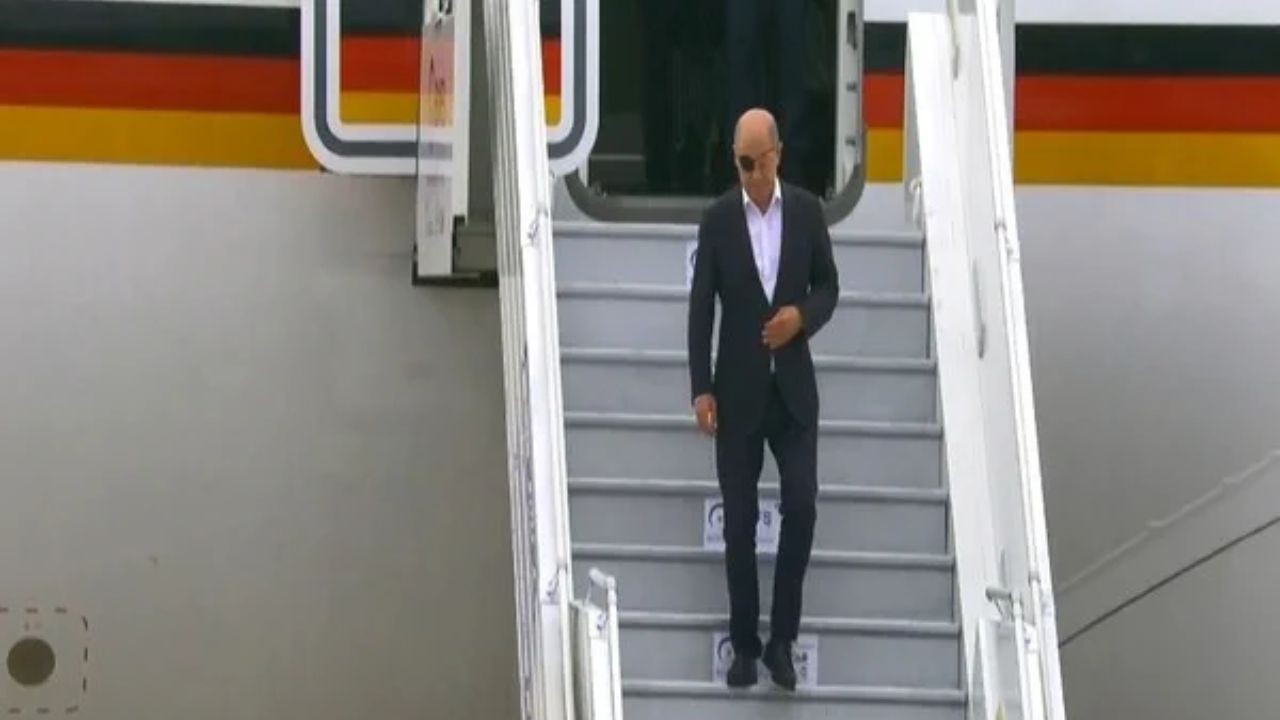 Arrival of German Chancellor Olaf Scholz in Delhi for the G20 Summit