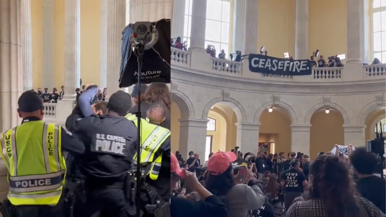 US Capitol Police Arrests Demonstrators Gathered Asking Ceasefire in Gaza