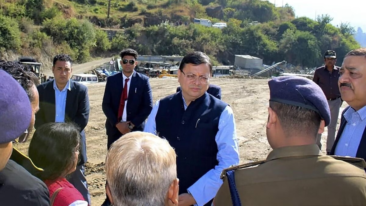 CM Dhami Visits Uttarakhand Tunnel Rescue Site