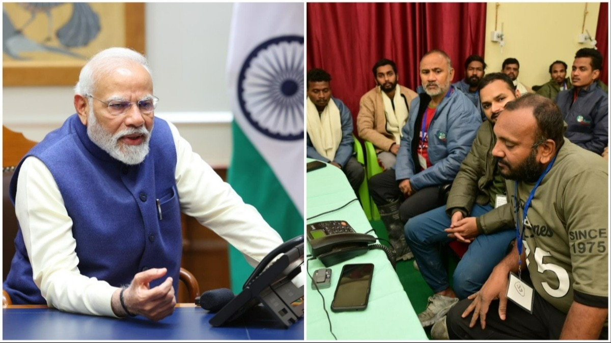 PM Modi speaks to rescued tunnel workers
