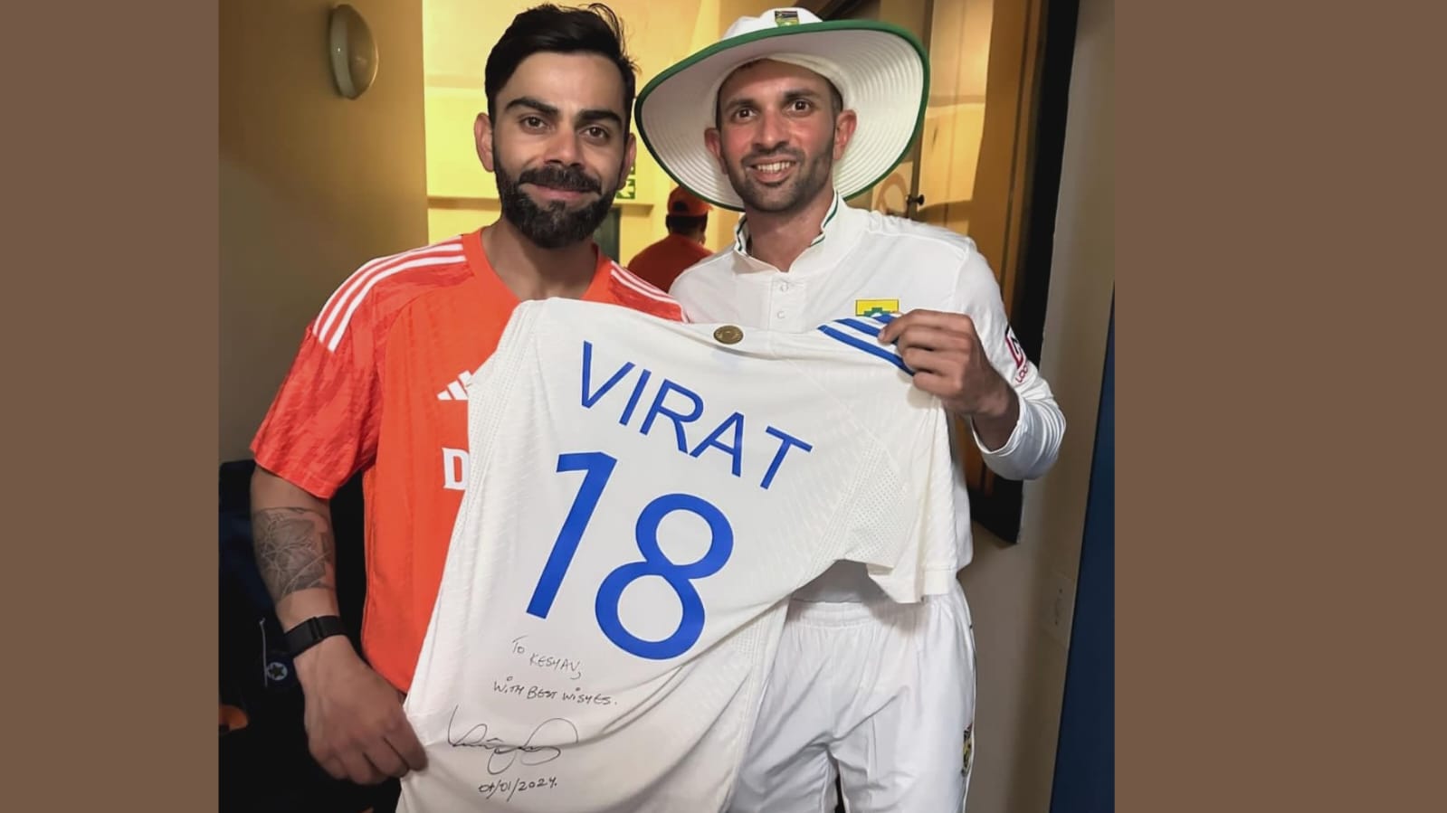 Virat Kohli gifts signed jersey to Proteas spinner Keshav Maharaj