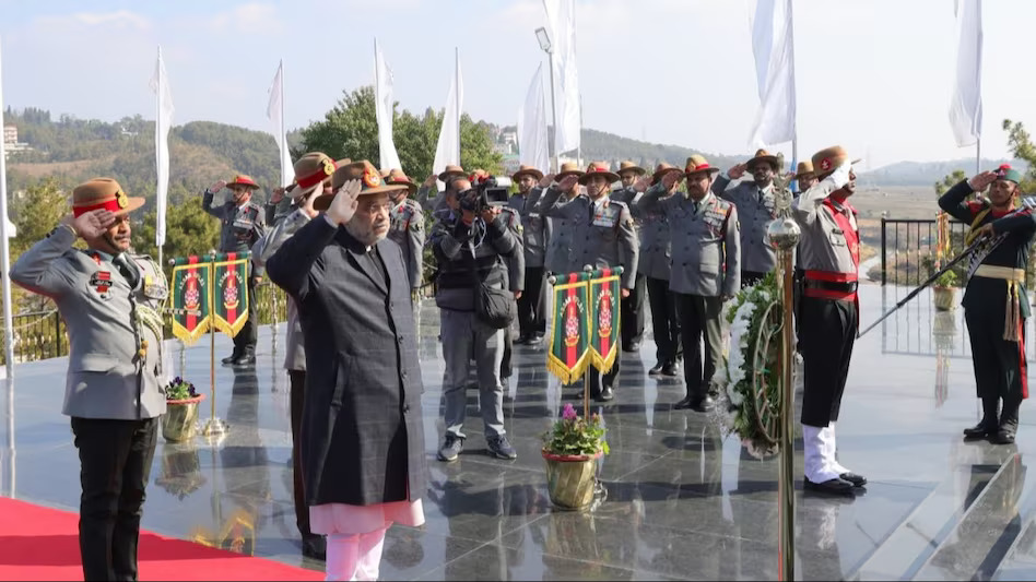 Meghalaya: Amit Shah pays tribute at the war memorial in Shillong