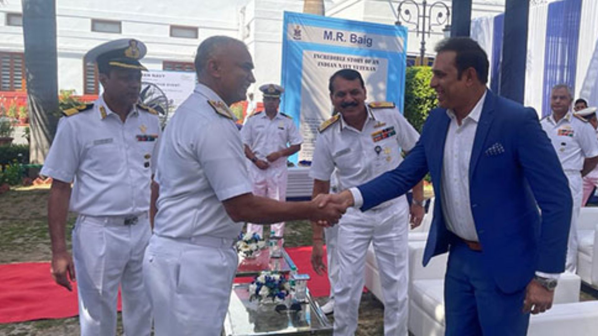 VVS Laxman Meets Indian Navy Chief R Hari Kumar