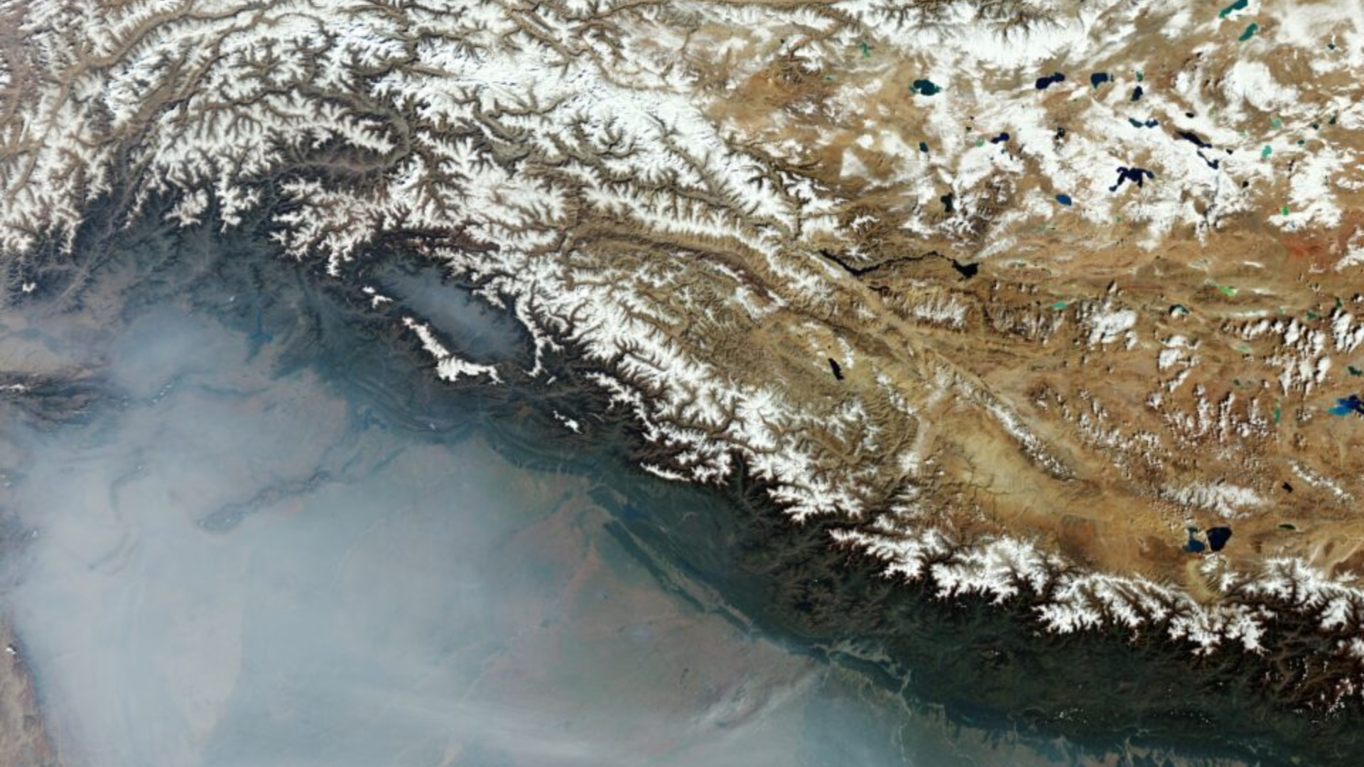 Northern Plains of India Obscured by Haze and Smoke