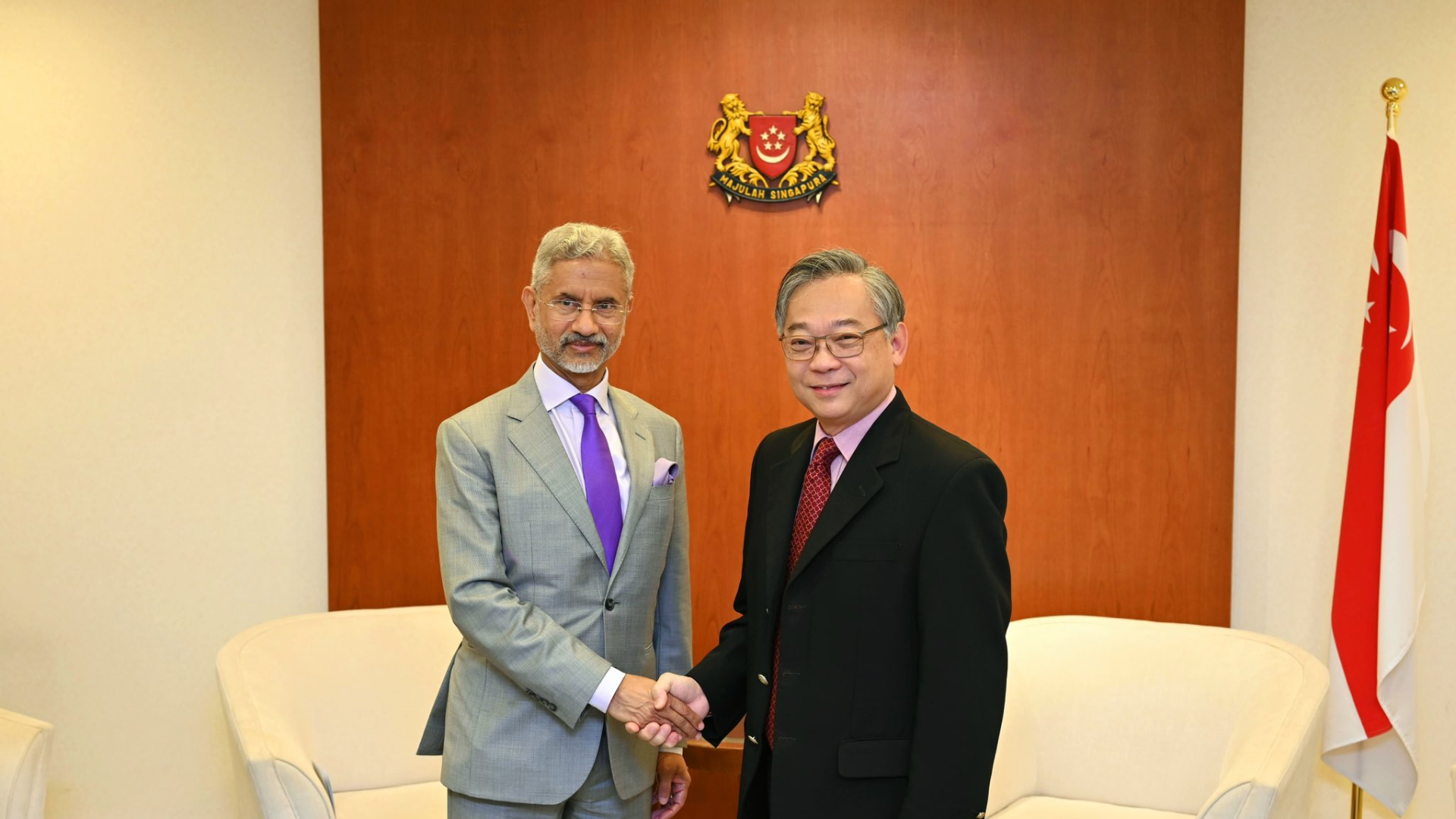 Jaishankar,Holds Talks With Singapore’s Minister Of Trade And Industry On Semiconductors And Space