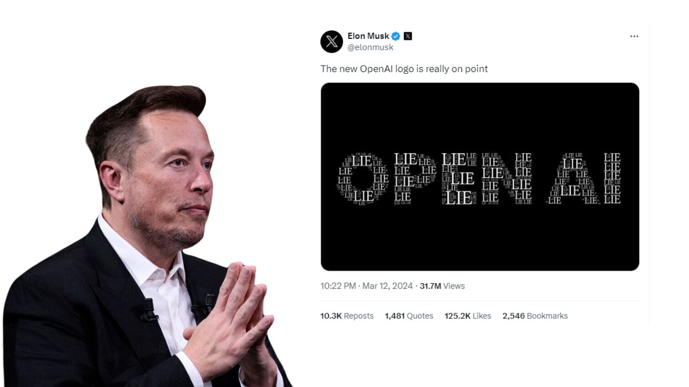 Elon Musk Criticizes OpenAI, Unveils New Logo Labeling It a “Lie”