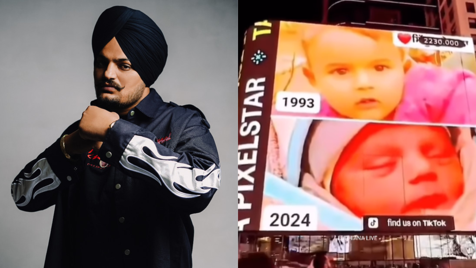Sidhu Moose Wala’s Father And His Newly Born Baby Brother Gets Featured On The Iconic Times Square Billboard