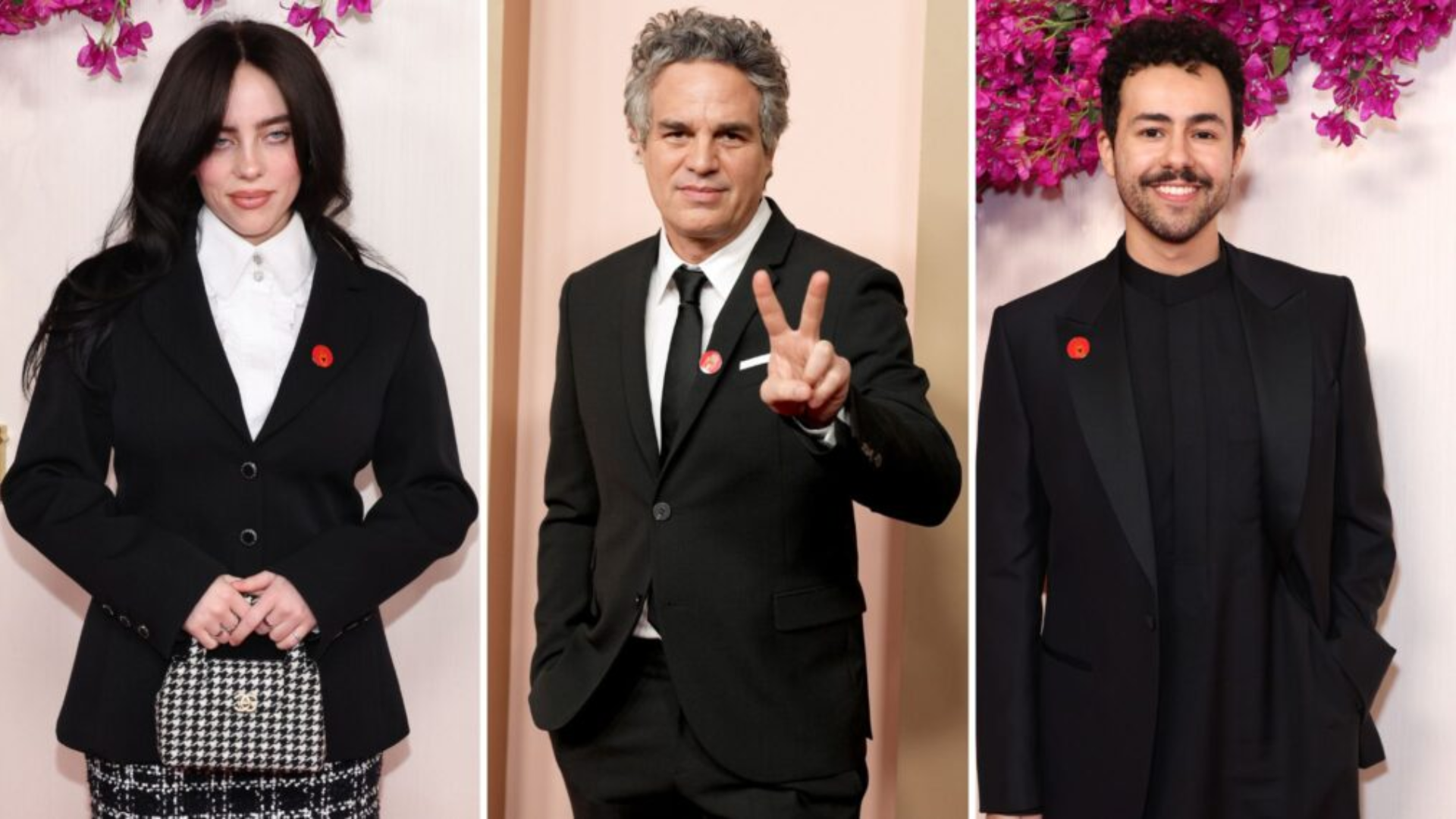 Celebrities Wear Red Pinns Calling for Ceasefire in Gaza
