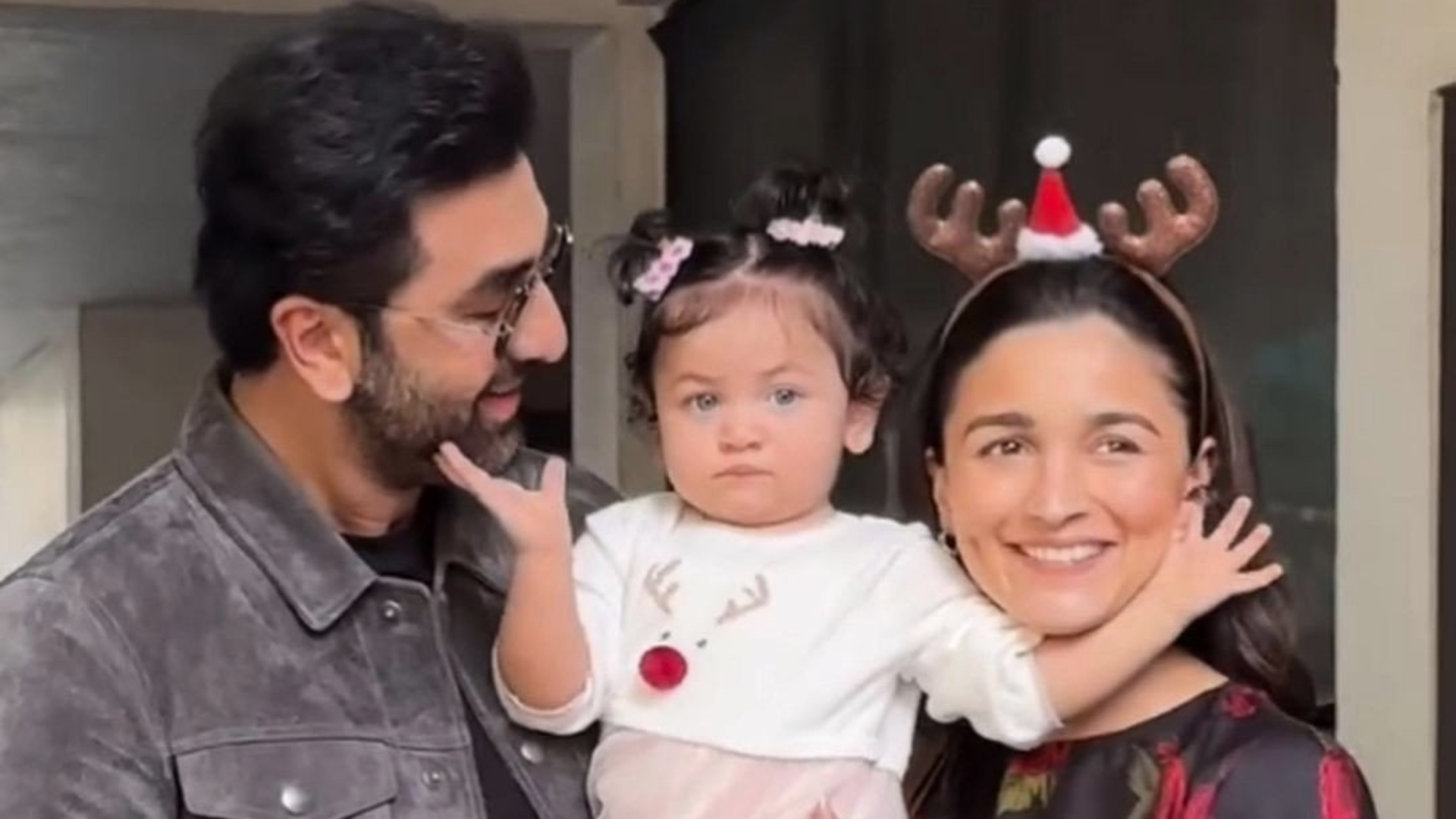 Ranbir Kapoor And Alia Bhatt Bring Their Little Munchkin Raha Out To Celebrate Holi With Neighbours- See Video!