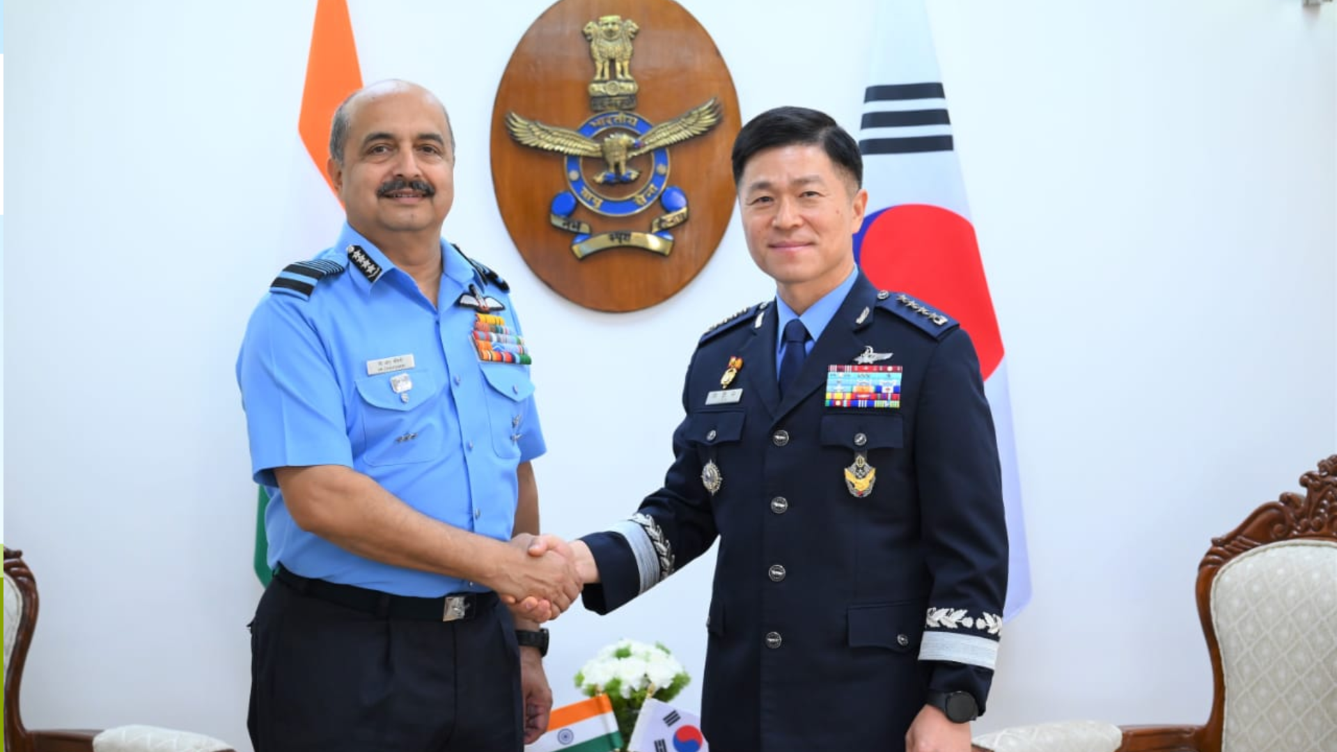 Delhi: South Korea’s Air Force Chief Meets Indian counterpart Air Chief Marshal VR Chaudhari