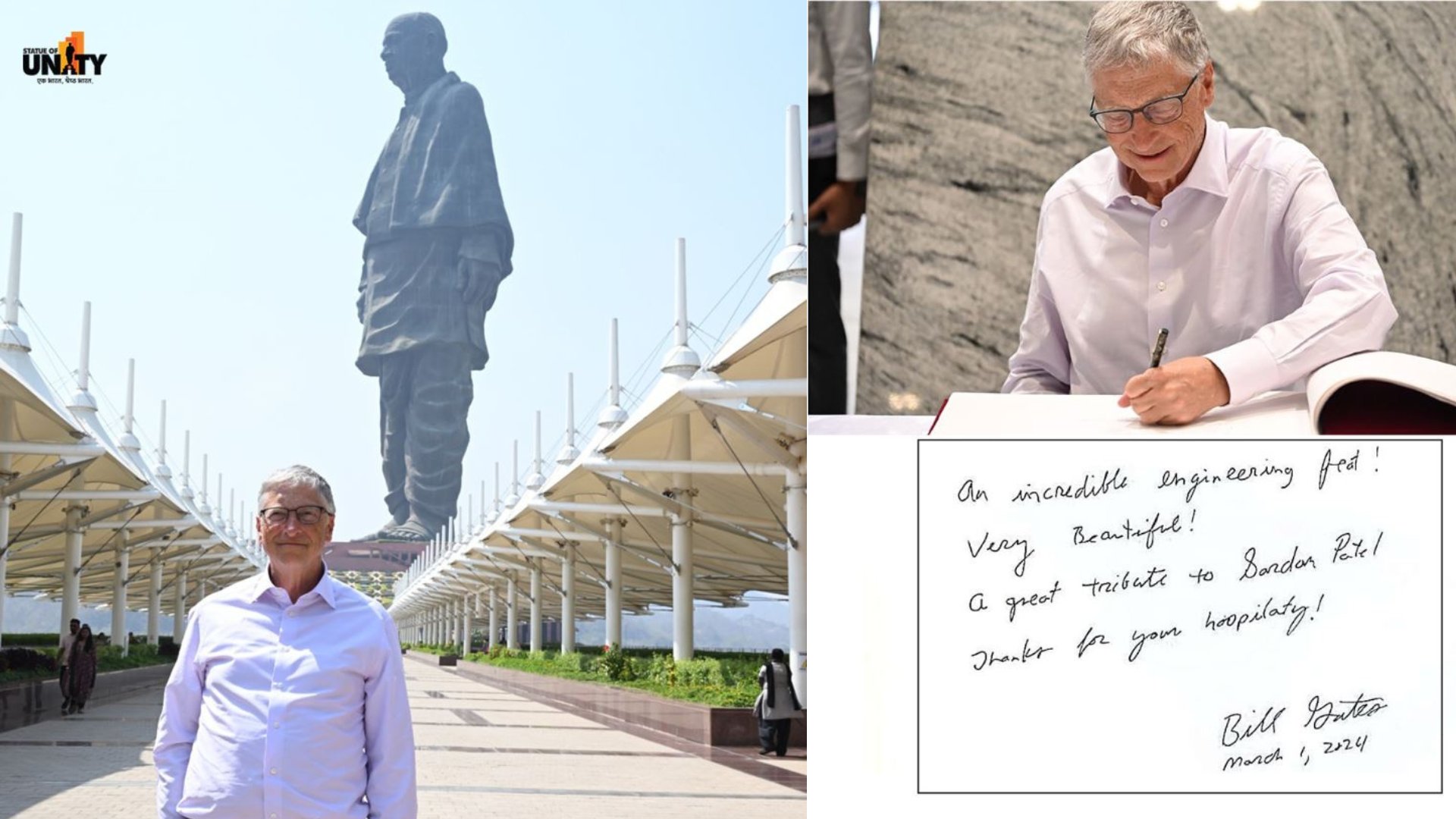Bill Gates Tours Statue Of Unity, Praising It As An “Engineering Marvel”