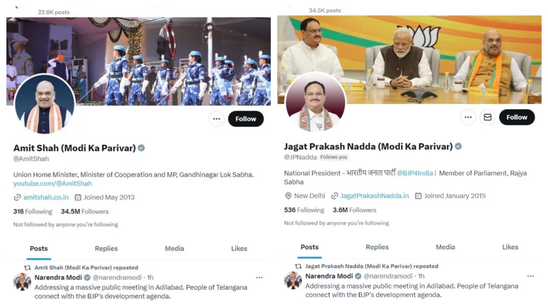 BJP Leaders, Including Amit Shah changes Social Media Bios to ‘Modi ka Parivaar’