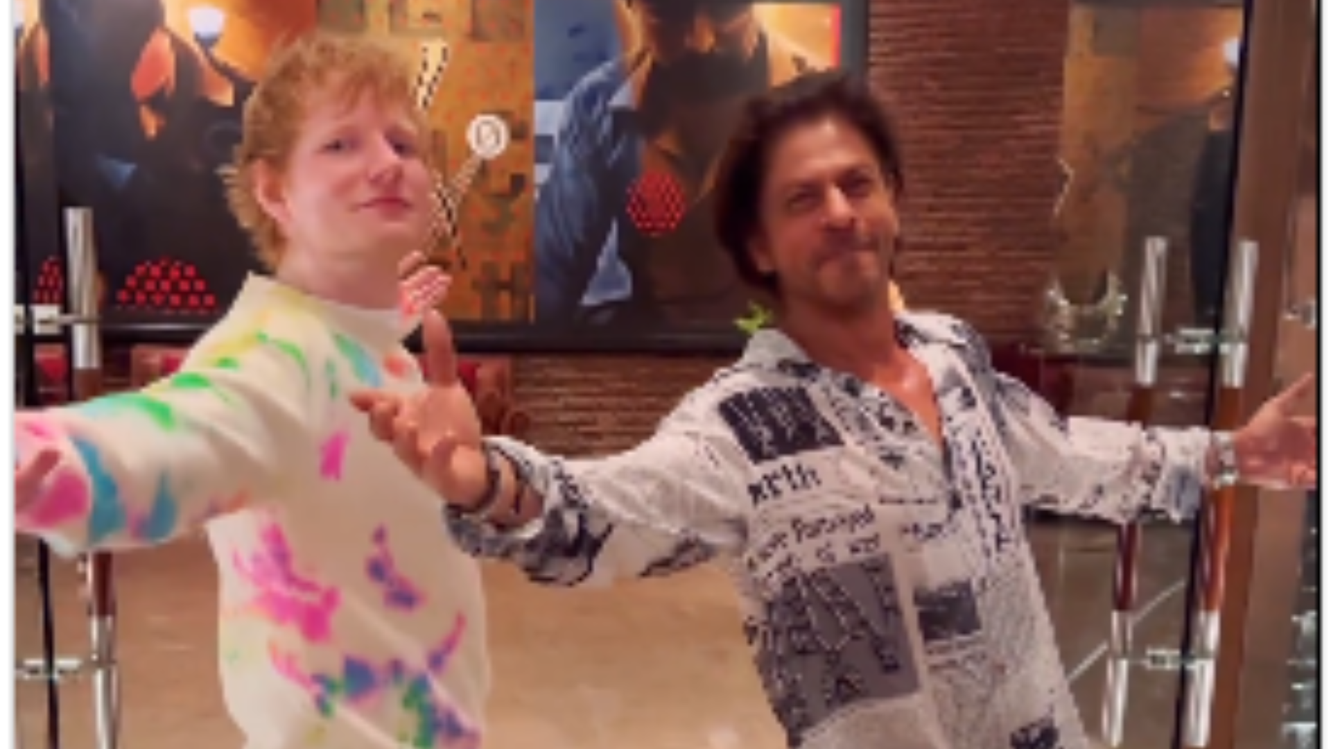 Shah Rukh Khan Imparts His Signature Pose to Ed Sheeran