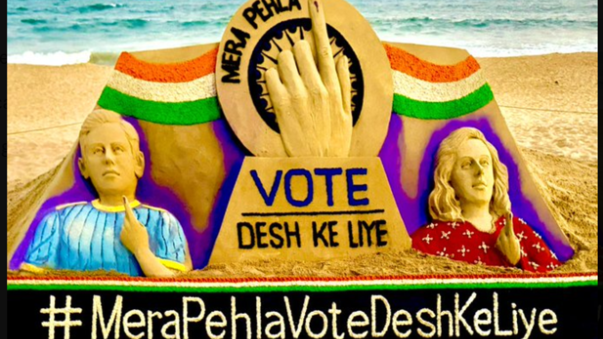 Sudarsan Pattnaik in Odisha Crafts Sand Art to Encourage First-Time Voters