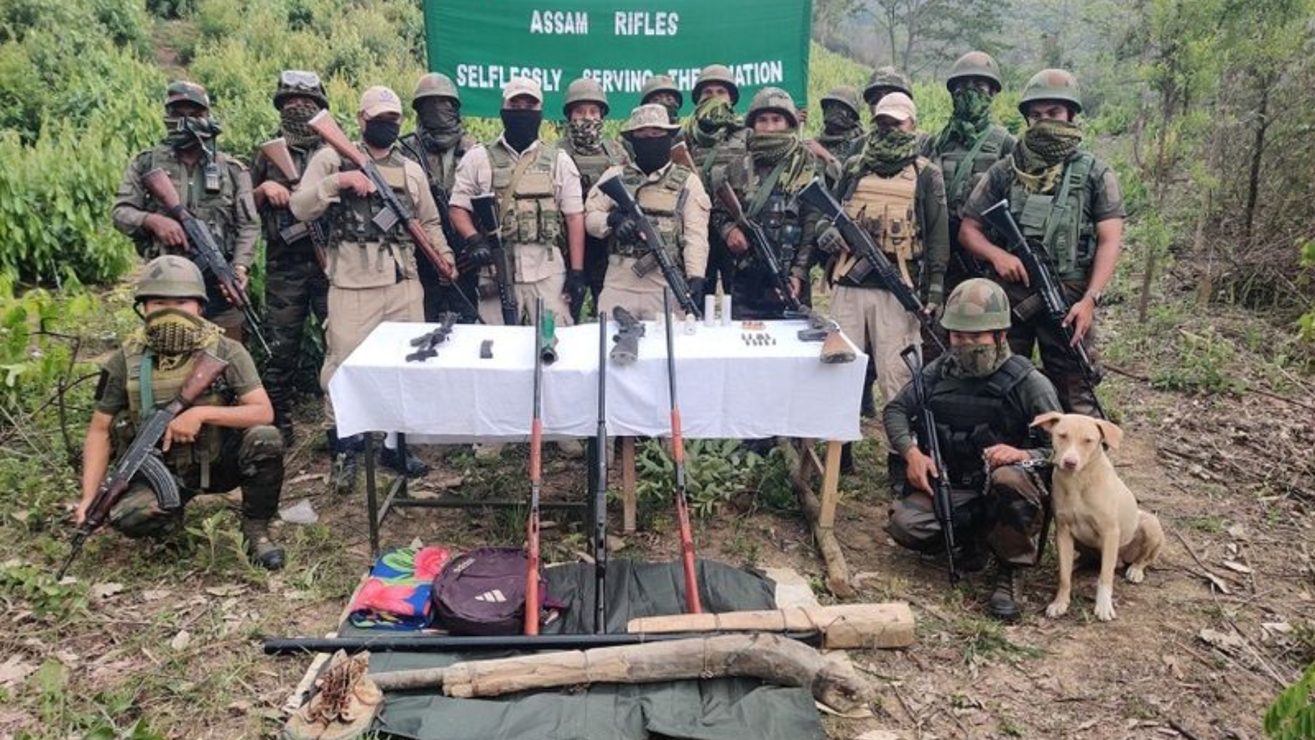 Assam Rifles Seize Large Arms Cache Near Myanmar Border
