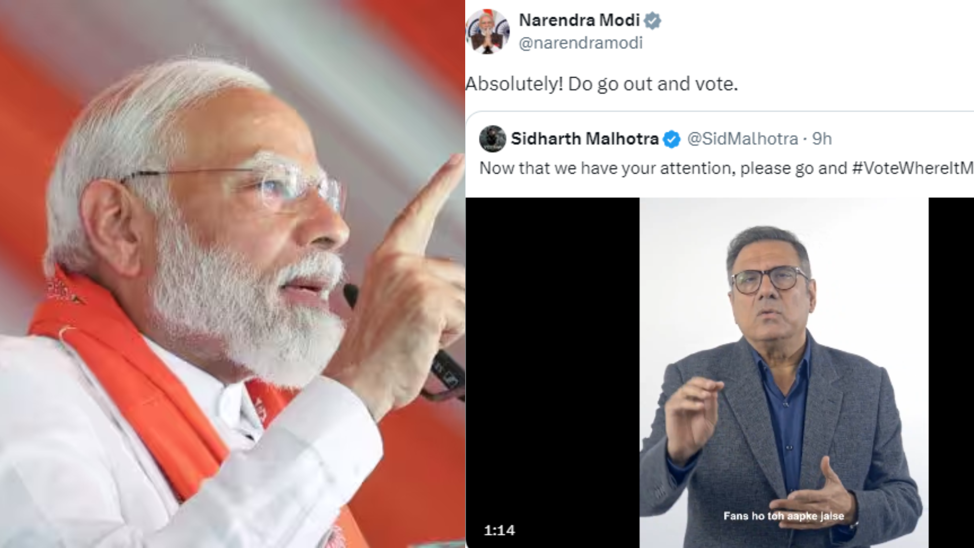 PM Narendra Modi Joins Bollywood Stars in Urging Voters Ahead of Lok Sabha Phase 3