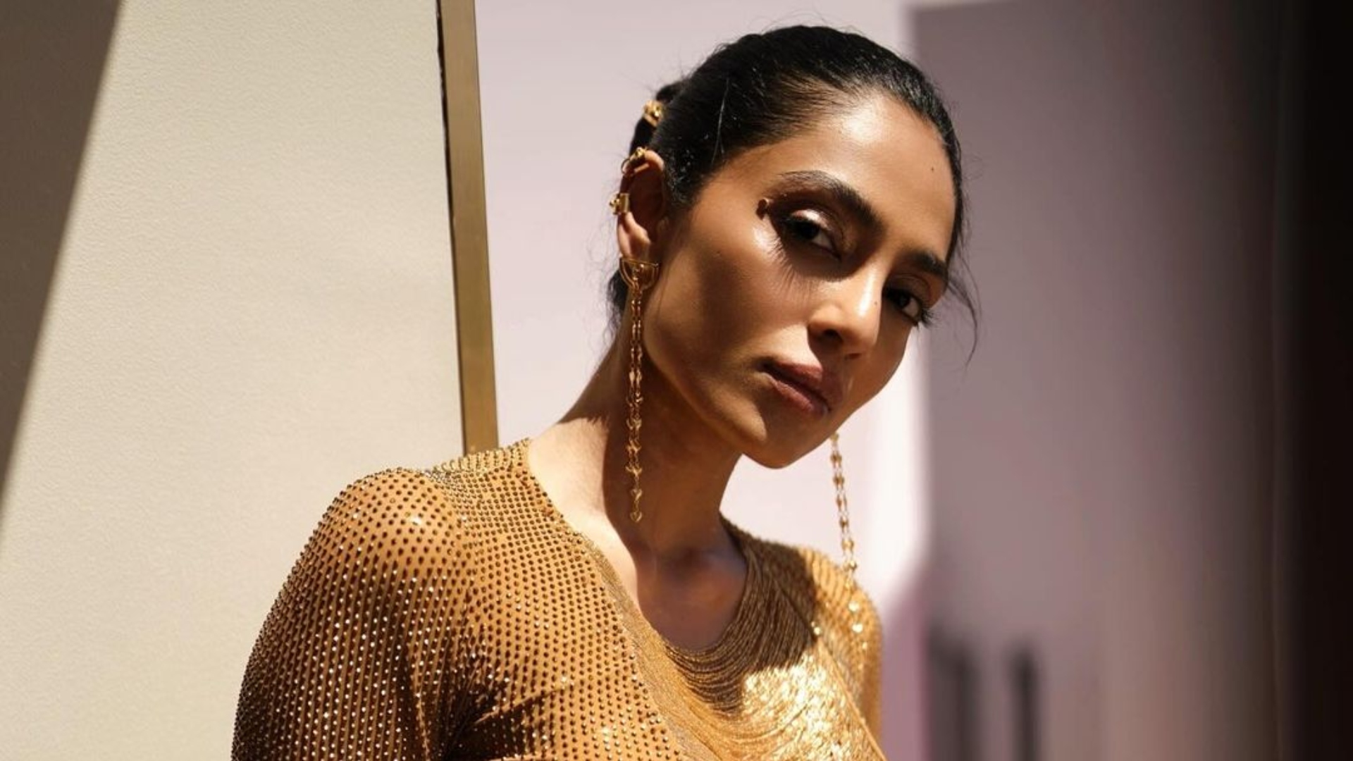 Sobhita Dhulipala Stuns in a Golden Gown at Cannes 2024