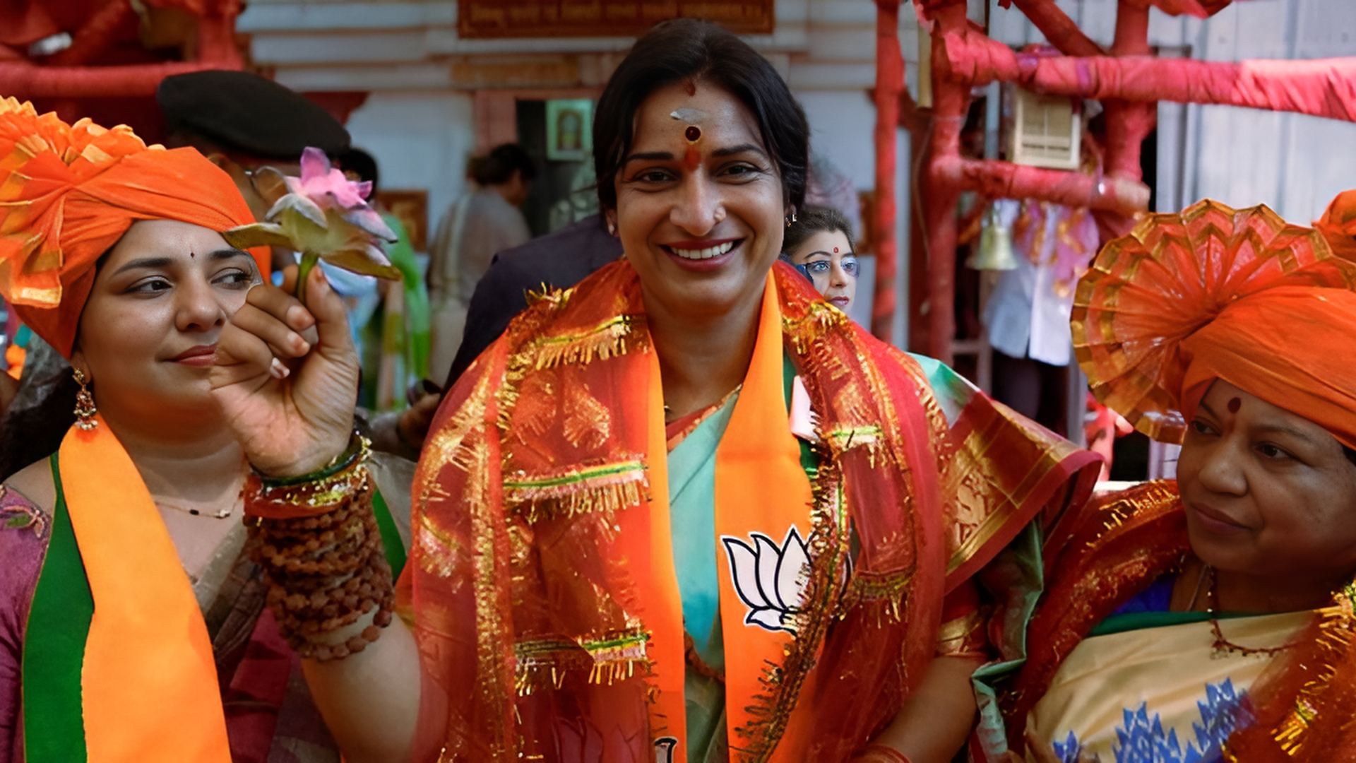 BJP’s Hyderabad Candidate Madhavi Latha Faces Controversy, Verifies Identity Removing ‘Burqa’