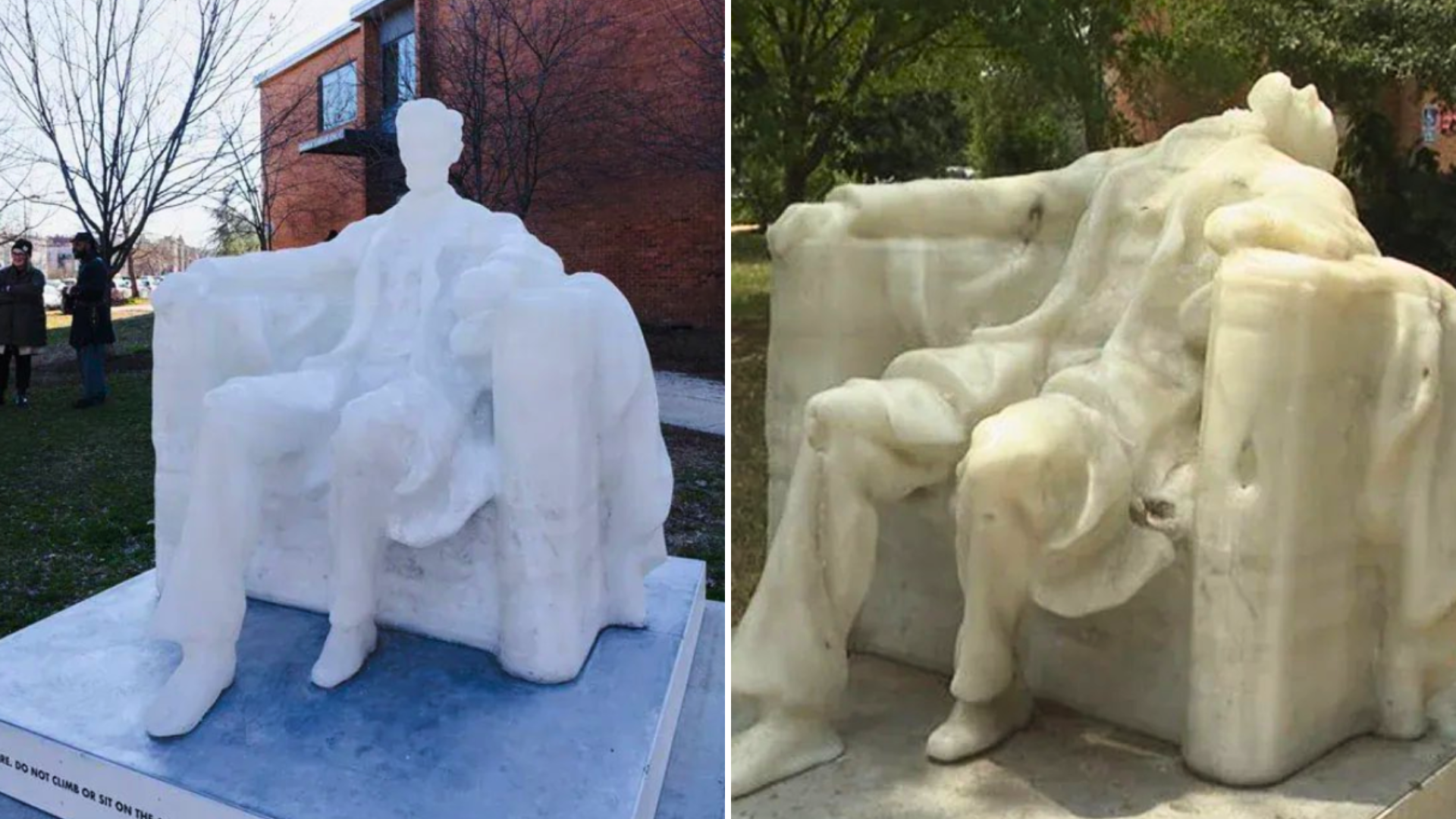 Abraham Lincoln’s Wax Sculpture Melts As Temperature Soars To 100 degrees Fahrenheit In Washington