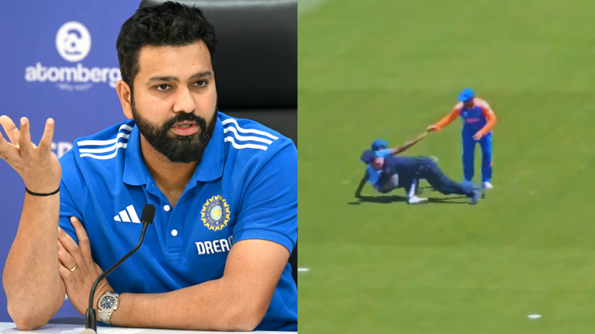 Rohit Sharma’s Die-Hard Fan Gets Taken Down By US Police After He Invades Pitch, Cricketer Requests Them To Go Easy- WATCH!