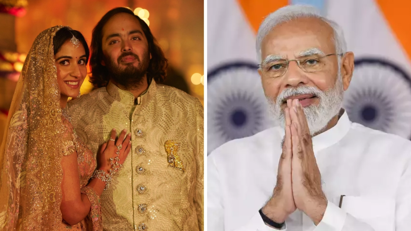 PM Modi Arrives At The Ambani Wedding, Gives Blessing To The Newly-Wed Anant Ambani-Radhika Merchant