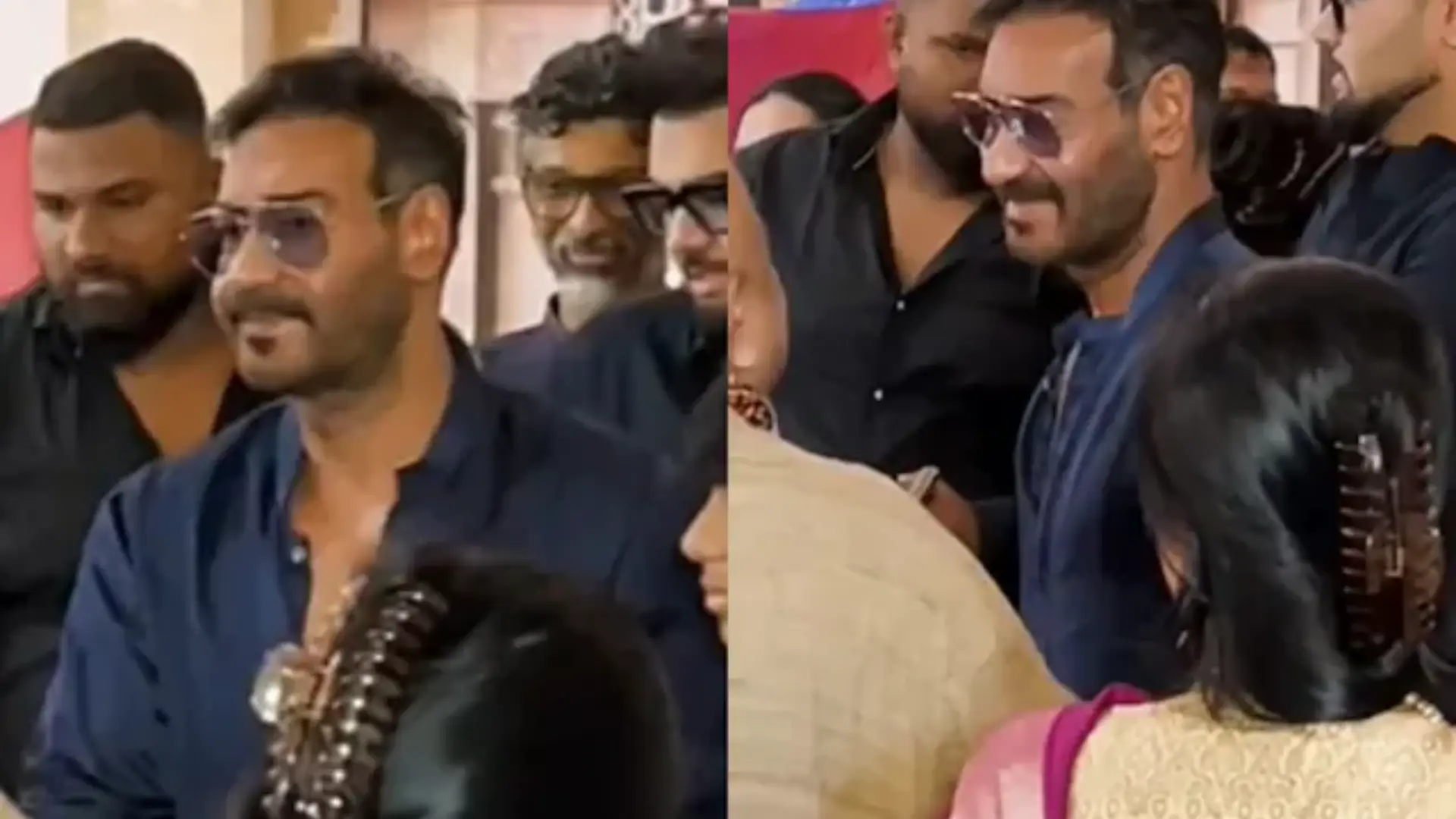 Ajay Devgn Spotted In Durga Puja Pandal With Wife Kajol