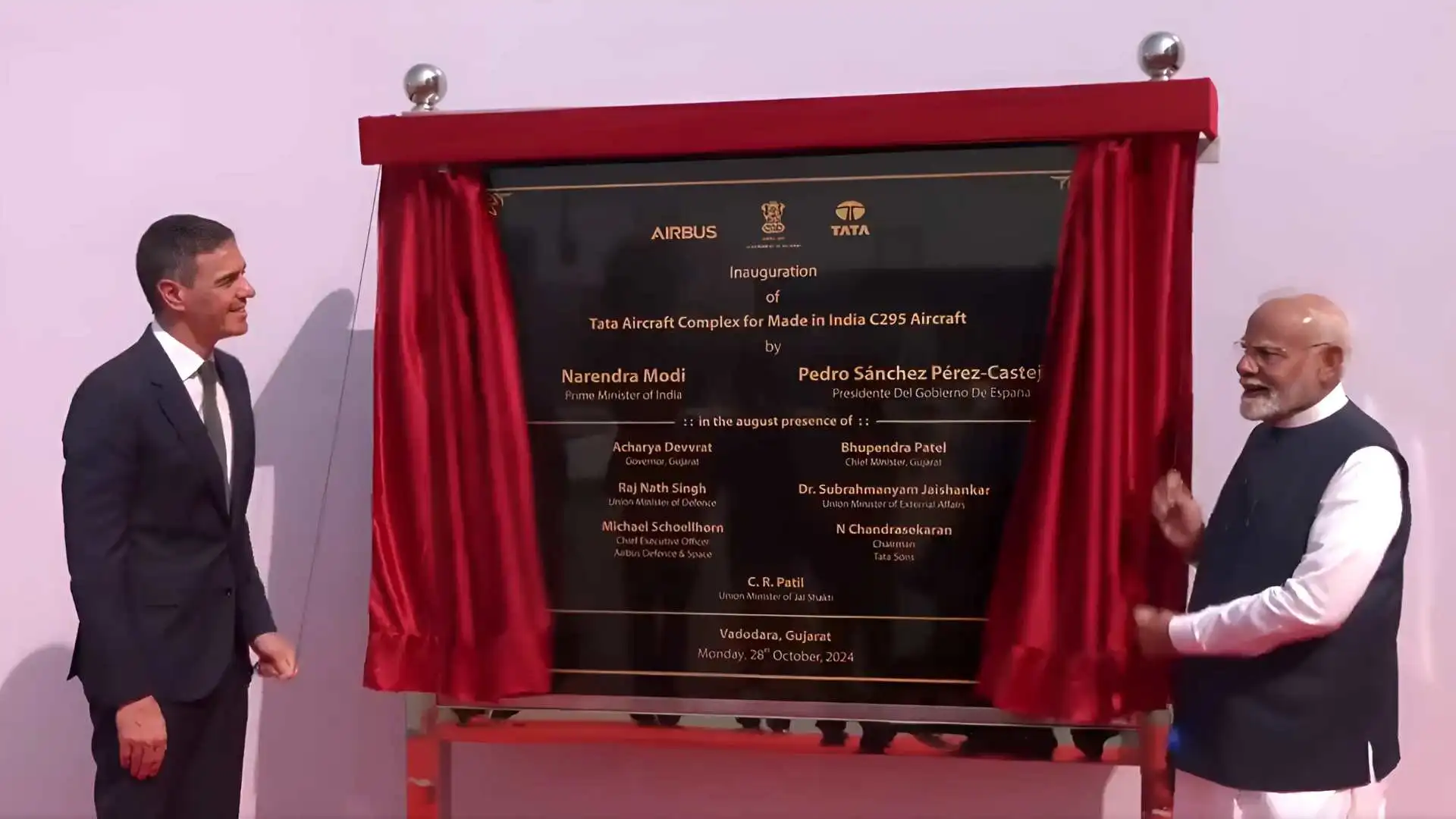 PM Modi, Spanish PM Inaugurate Tata-Airbus C-295 Aircraft Manufacturing Complex In Gujarat’s Vadodara