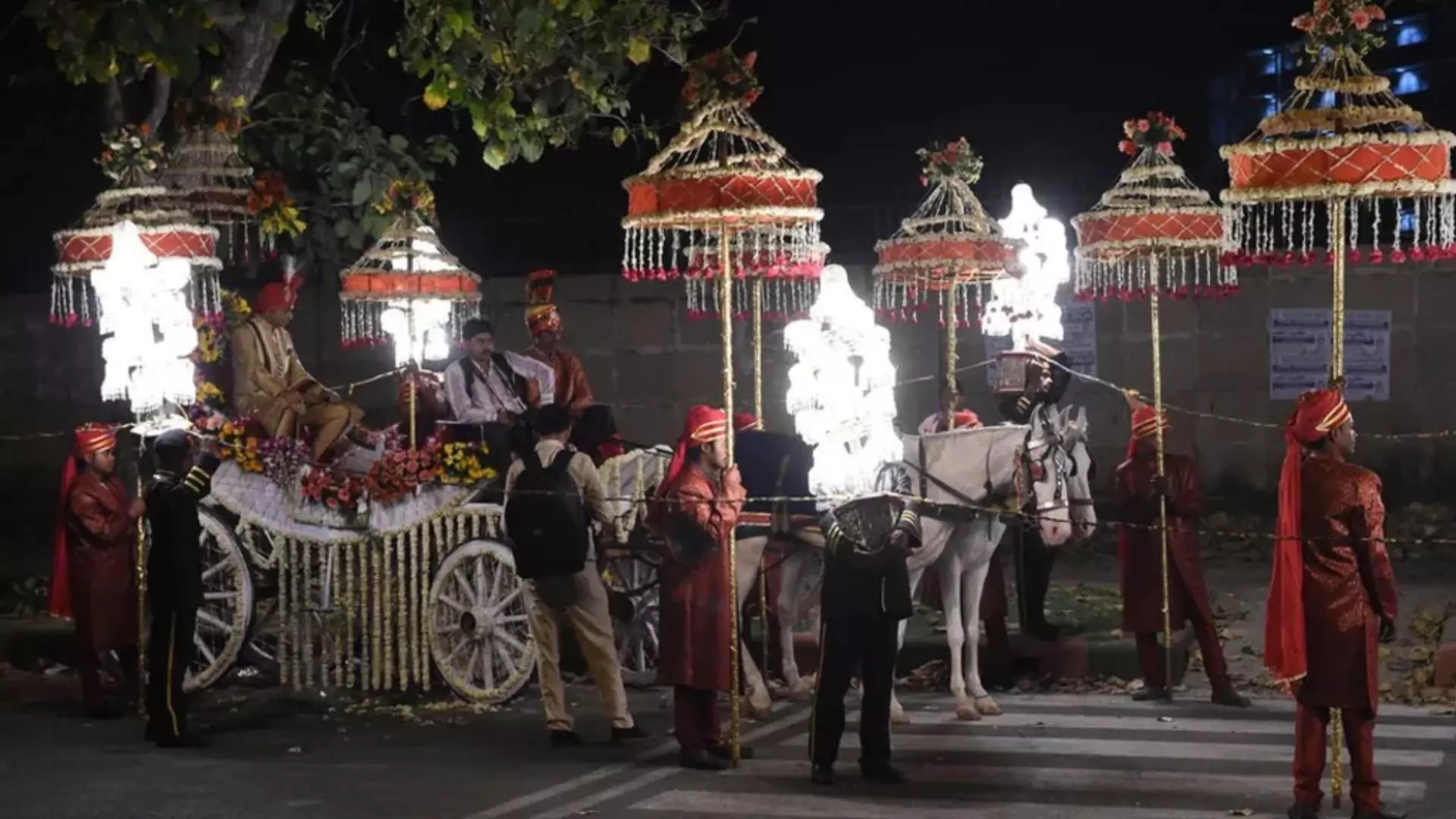 WATCH  Viral Video: Groom Runs for Life, Jumps off Horse Cart As 2 Men Fire Shots at Him During ‘Baraat’